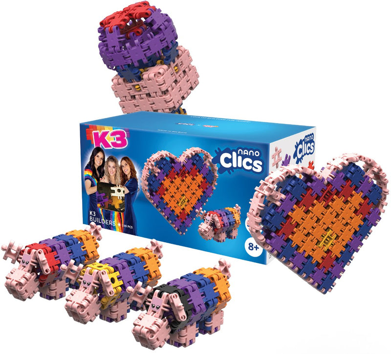 Afbeelding laden in galerijviewer, Clics nano – k3 builders 190 piece set – 5 in 1 bouwblokken – speelgoed gemaakt van 100% recycled plastic – speelgoed 8, 9, 10, 11, 12 jaar – constructie speelgoed
