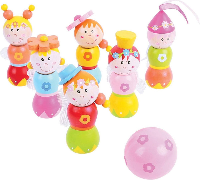 Afbeelding laden in galerijviewer, Bigjigs houten bowlingset prinsessen, 7dlg.
