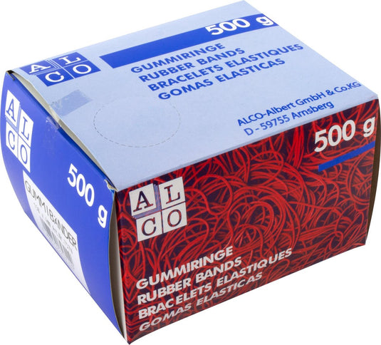 Alco elastieken 150x4mm 500 gram in doos natuur. al-757n