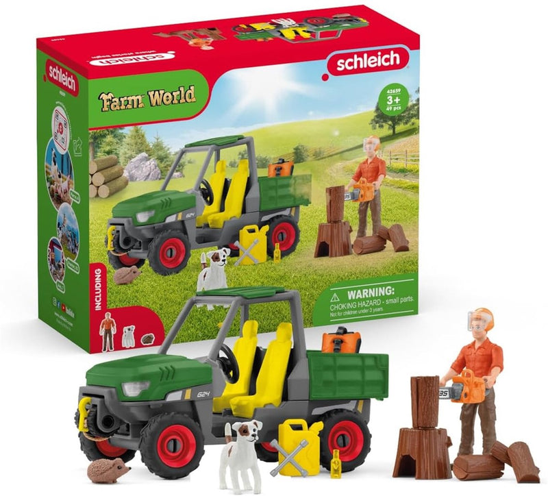 ギャラリービューアに画像をロードする, Schleich farm world houtzager met voertuig 42659
