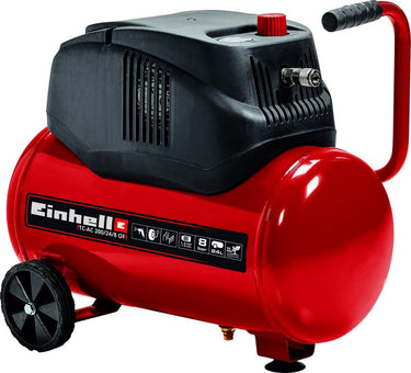 Einhell elektrische compressor tc-ac 200 24 8 of - 1200 w - 8 bar - 24 l tank - aanzuigcapaciteit: 180 l min - olievrij