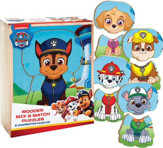 Speelgoedland paw patrol houten mix match puzzel
