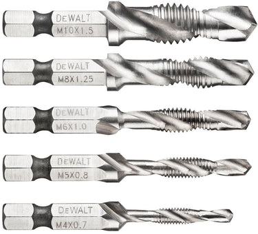 Dewalt accessoires dt50060 | tap drill bit set | 1 4 hex | metrische draad m4 m5 m6 m8 m10 - dt50060-qz