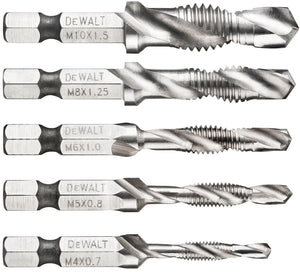 Dewalt accessoires dt50060 | tap drill bit set | 1 4 hex | metrische draad m4 m5 m6 m8 m10 - dt50060-qz