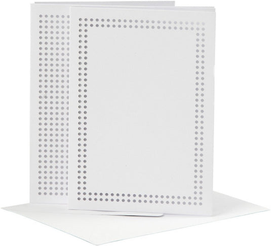 Creativ company kaarten om te borduren wit, set van 6