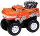 Eddy toys dino auto - dino auto met licht en geluid - dinosaurus auto met grote wielen - werkt op 3x aa batterijen - oranje zwart grijs