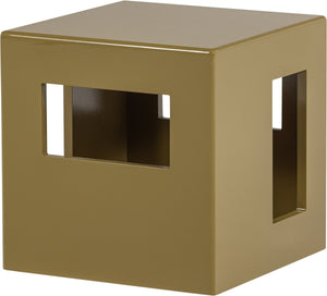 Vtwonen modern bijzettafel vierkant - mdf hout - hoogglans honinggeel
