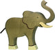 Holztiger olifant, slurf omhoog. 18 cm.