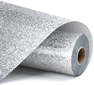 Loklik heat transfer vinyl glitter - silver - 30.5 x 90 cm