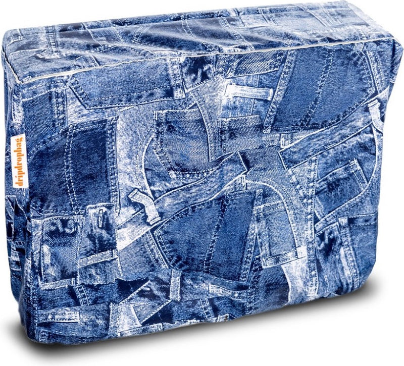 Afbeelding laden in galerijviewer, Dripdropbag regenhoes voor schoudertas - waterafstotend polyester - jeans 40 x 30 x 20 cm
