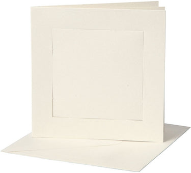 Creativ company kaarten enveloppen passepartout vierkant 12,5x12,5 cm off-white 10 stuks