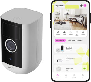 Omajin by netatmo omajin draadloos batterij camera - beveiligingscamera - bewakingscamera voor buiten - outdoor camera - 2k - nachtzicht 10m - bewegingsdetectie - incl 64. gb sd-kaart - wit