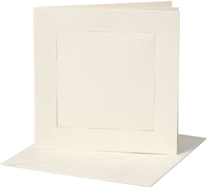 Creativ company kaarten enveloppen passepartout vierkant 12,5x12,5 cm off-white 10 stuks