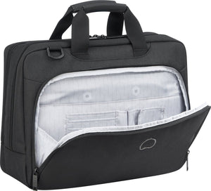 Delsey esplanade schoudertas - 15.6 inch laptopvak - zwart
