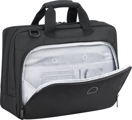 Delsey esplanade schoudertas - 15.6 inch laptopvak - zwart