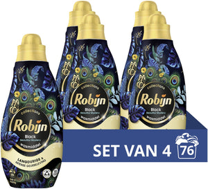 Robijn - vloeibaar wasmiddel -klein krachtig - beautiful mystery - 4 flessen - 76 wasbeurten - voordeelverpakking