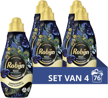Robijn - vloeibaar wasmiddel -klein krachtig - beautiful mystery - 4 flessen - 76 wasbeurten - voordeelverpakking