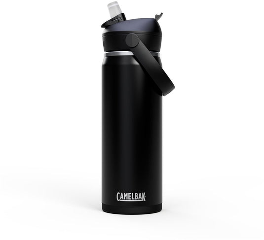 Camelbak thrive flip straw drinkfles - 600 ml - rvs - met rietje - isolatie waterfles - zwart