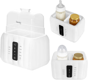 Lionelo thermup duo – dubbele flessenwarmer sterilisator 6-in-1 – voor twee flessen of potjes – intelligente temperatuurregeling – ontdooien, verwarmen, steriliseren – bpa-vrij – aanraakbediening