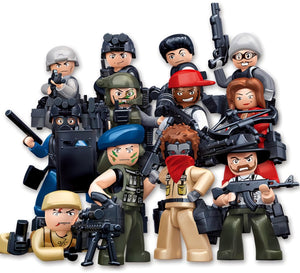Sluban m38-b0583 minifigures police agenten en boeven serie | 1 van de 12 willekeurige speelgoed verzamelfiguren | leger soldaten met wapensets | action figure poppetjes in polybag