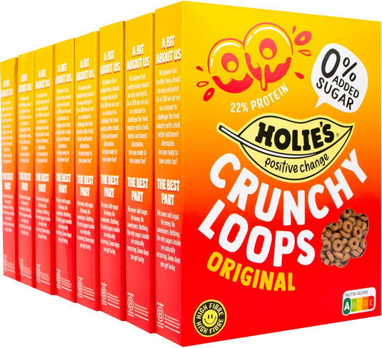 Holie's crunchy loops original 8x 350gr - ontbijtgranen - suikervrij - gezond - vegan