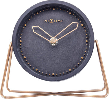 Nextime cross table – tafelklok – 17.5 × 15.5 × 5 cm – polyresin – zwart