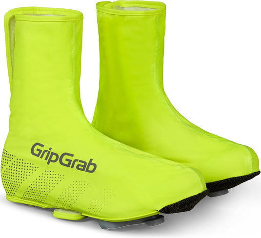 Gripgrab - ride waterdichte race fiets overschoenen wielren regen fietsoverschoenen - geel hi-vis - unisex - maat l (42 43)