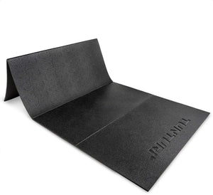 Tunturi fitnessmat - buitenmat extra dik – yoga mat antislip - pilates mat - 6 mm - opvouwbaar - 120 x 61 cm - incl trainingsapp - zwart
