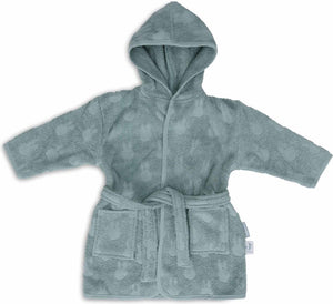 Jollein x nijntje - baby badjas badstof 1-2 jaar - badjas kinderen met capuchon - miffy jacquard sea green