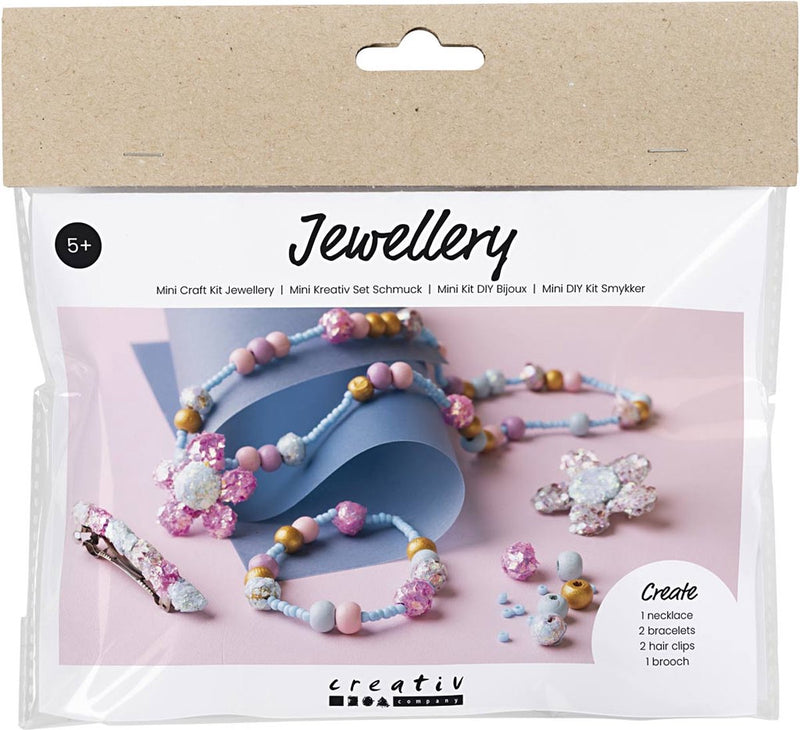 Afbeelding laden in galerijviewer, Creativ company mini hobbyset sieraden halsketting armband clips broche

