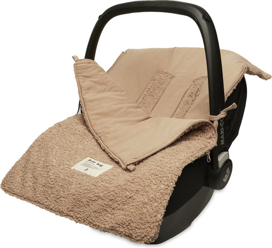 Jollein - voetenzak voor autstoel kinderwagen (boucle - biscuit) - polyester - footmuff maxi cosi, kinderwagen of autostoel - 42x82cm