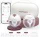 Momcozy m5 smart – handsfree borstkolf – 2 stuks – elektrisch – stil compact – met borstschild inserts - wit rood