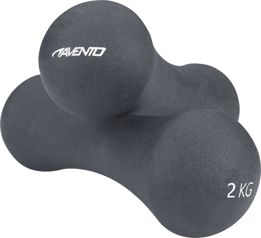 Avento handgewicht set - bone - 2x 2 kg - grijs