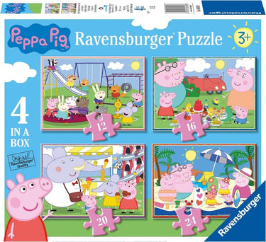 Ravensburger peppa pig 4in1box puzzel - 12+16+20+24 stukjes - kinderpuzzel