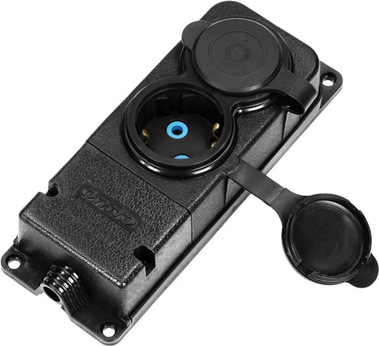 Orno heavy-duty opbouw wandcontactdoos verlengstopcontact met afdichting - vochtbestendig rubber ip44 - brandwerend - 2-voudig