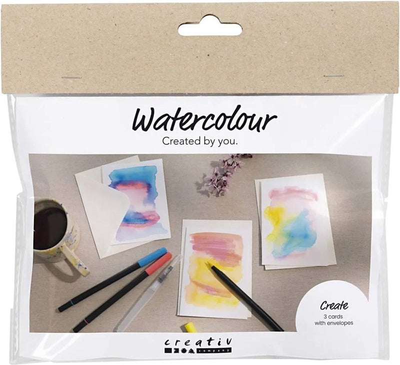 Afbeelding laden in galerijviewer, Creativ company mini hobbyset aquarel kaarten en enveloppen
