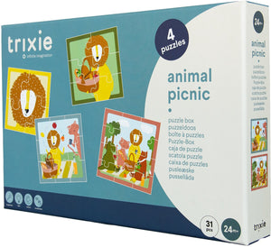 Trixie | puzzeldoos - dieren picknick - 4 puzzels