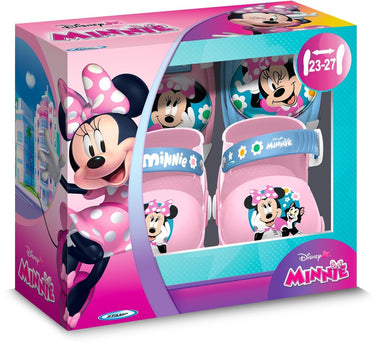 Minnie set rolschaatsen en beschermende kleding - - mn432035 - met elleboog- en kniebeschermers - roze