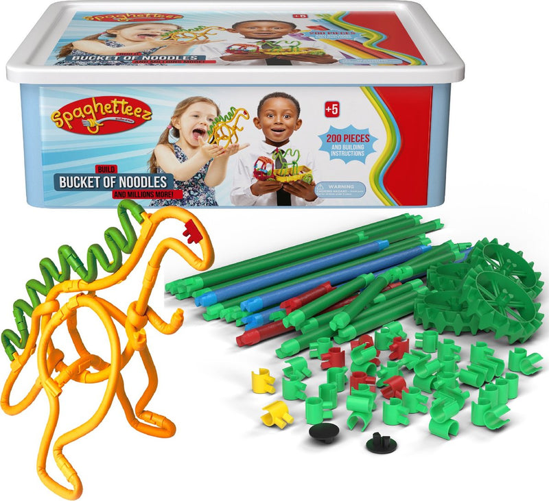 Afbeelding laden in galerijviewer, Spaghetteez flexibele bouwstaafjes in opbergbox, 200dlg.
