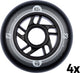 Nijdam inline skate wielen set - 84x24 mm - 4st - black zwart