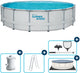 Summer waves frame zwembad rond - ⌀549 x 132 cm - zwembaden - inclusief filterpomp - zwembadpomp - filterpatroon - afdekzeil - grondzeil - ladder - onderhoudsset
