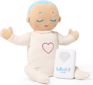 Lulla doll – doorslaappop met natuurlijke hartslag ademhaling - hartslag knuffel - slaaphulp - werkt tot 12 uur - vanaf 0 maanden - machinewasbaar - lichtblauw