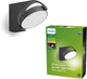Philips led mimosa muurlamp voor buiten - antraciet - warmwit licht - 7 w