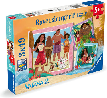 Ravensburger puzzel vaiana 2 op naar nieuwe avonturen! - legpuzzel - 3x49 stukjes