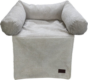 Designed by lotte bankkussen ribbed - hondenkussen - licht grijs - 50x50x30 cm