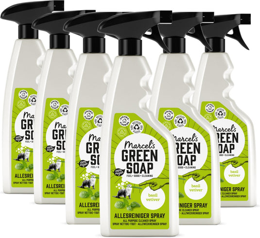 Marcel's green soap allesreiniger spray - basilicum vetiver - 6 x 500ml