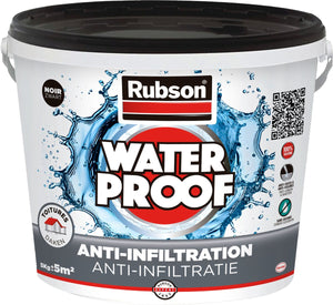 Rubson anti - infiltratie zwart 5kg | daken, funderingen en ingegraven materialen coating | silicone technologie gebaseerd voor maximale elasticiteit | duurzame coating en uv-bestendig | langdurige bescherming tegen vocht.