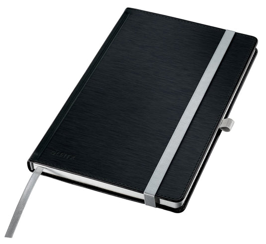 Leitz style notitieboek a5 effen - met hardcover- 100 grams papier - satijn zwart