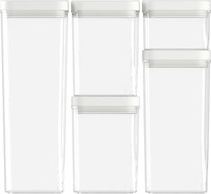 Curver kara voorraadbussen - set 0,5l + 2x1,2l + 1,8l + 2,4l - wit