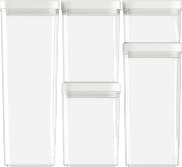 Curver kara voorraadbussen - set 0,5l + 2x1,2l + 1,8l + 2,4l - wit